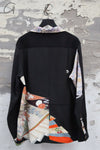 Aviva Jifei Xue Antique Fabric Silk Splicing Handmade Kimono Long Sleeve Shirt Collection AJX-CO-KPLS-BLK-HEI 10